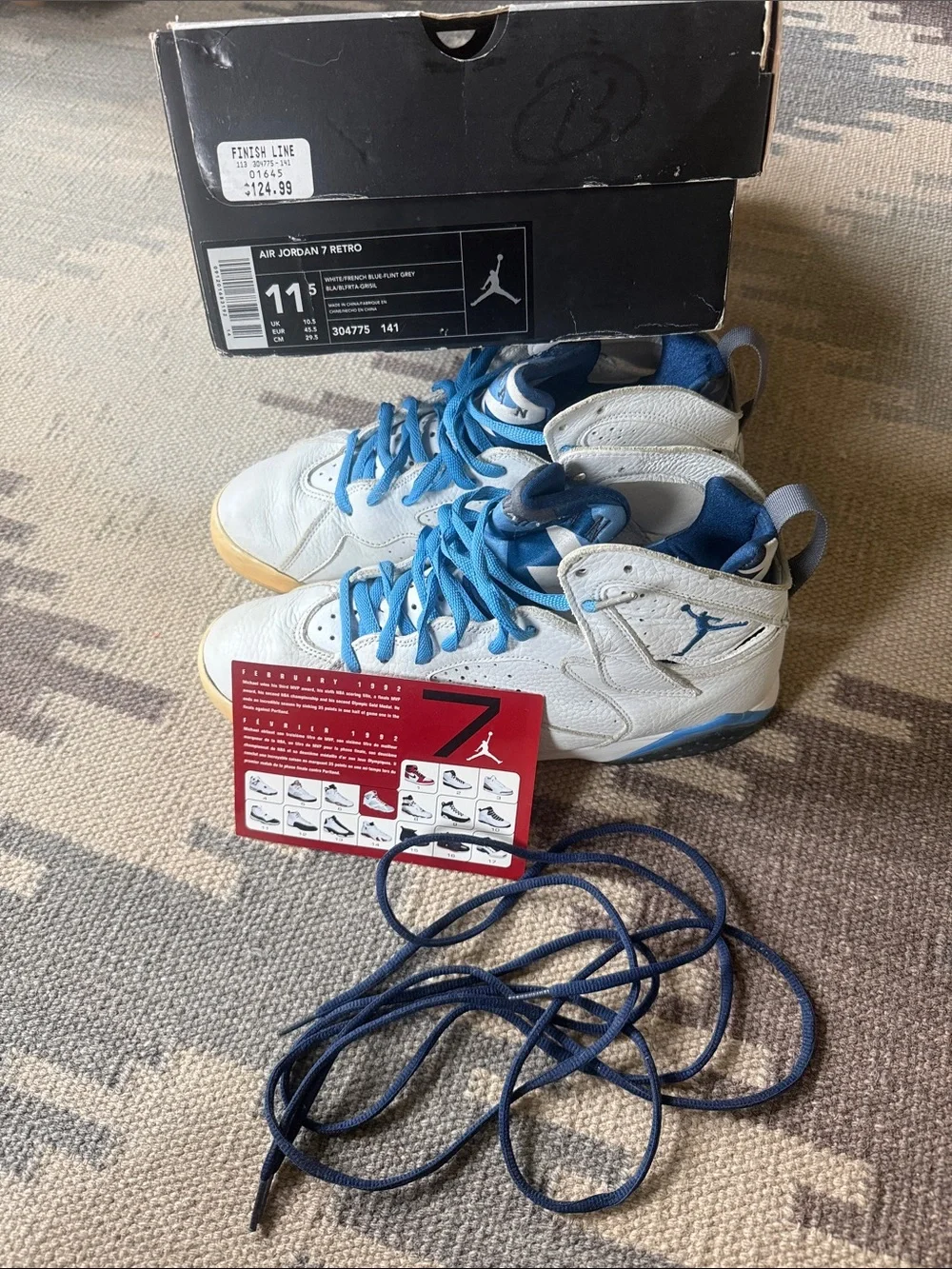 Jordan Men’s White and Blue Athletic Shoes